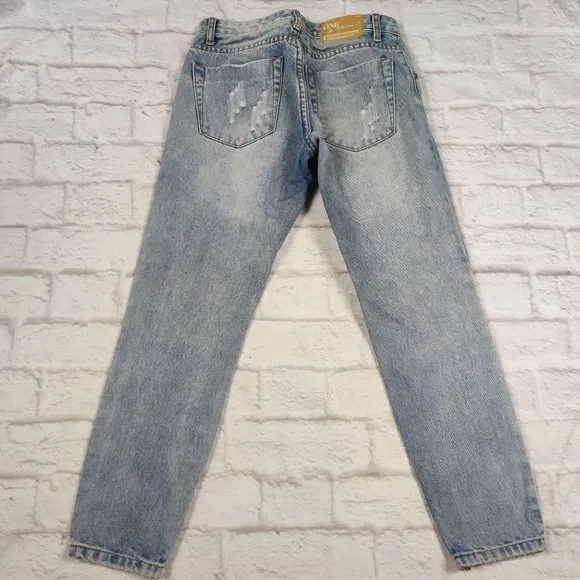 One teaspoon Trashed free birds jeans denim low rise skinny leg distressed sz 24