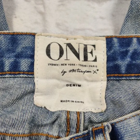One teaspoon Trashed free birds jeans denim low rise skinny leg distressed sz 24