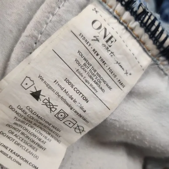 One teaspoon Trashed free birds jeans denim low rise skinny leg distressed sz 24