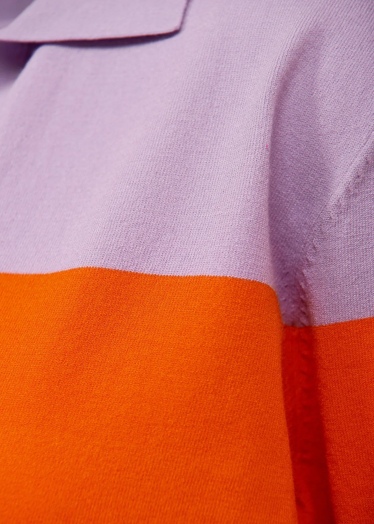 Orange and lilac knitted polo top