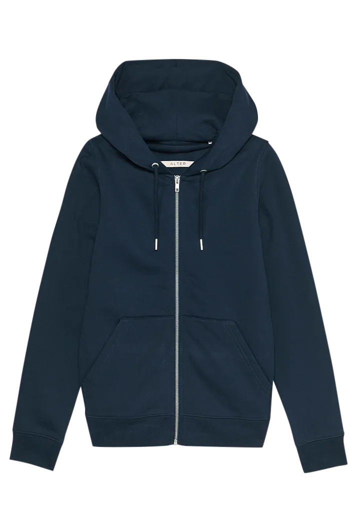 Organic Cotton Zip Up Hoodie | Navy