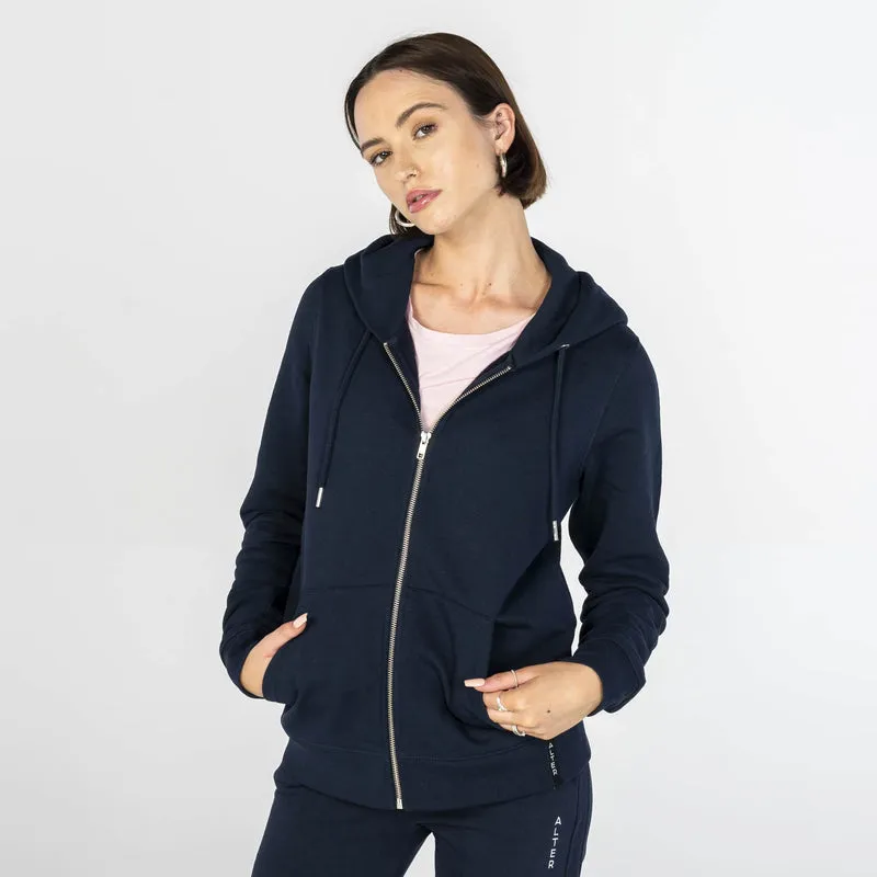 Organic Cotton Zip Up Hoodie | Navy