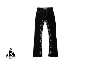 Outline Sun Logo Denim "Black/White"