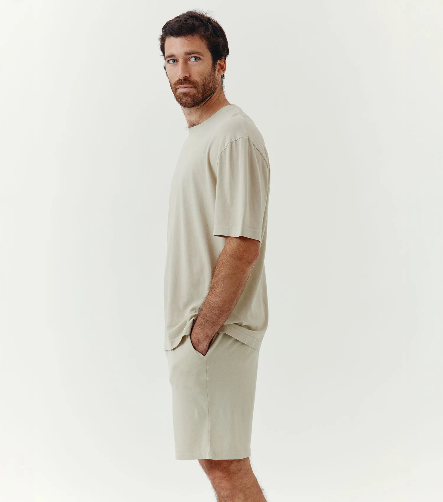 Oversize Cotton T-shirt Stone