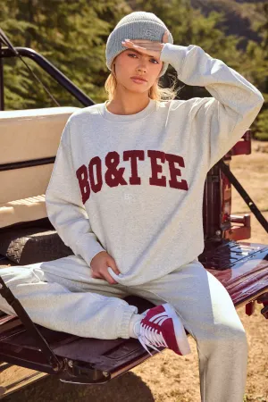 Oversized Crew Neck Sweatshirt in Heather Grey