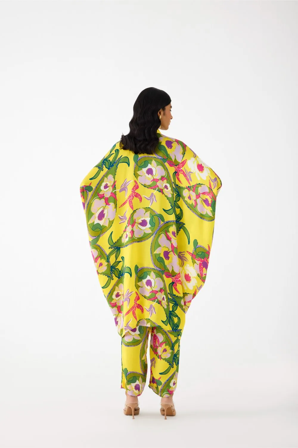PAISLEY DRAWSTRING KIMONO WITH PANTS