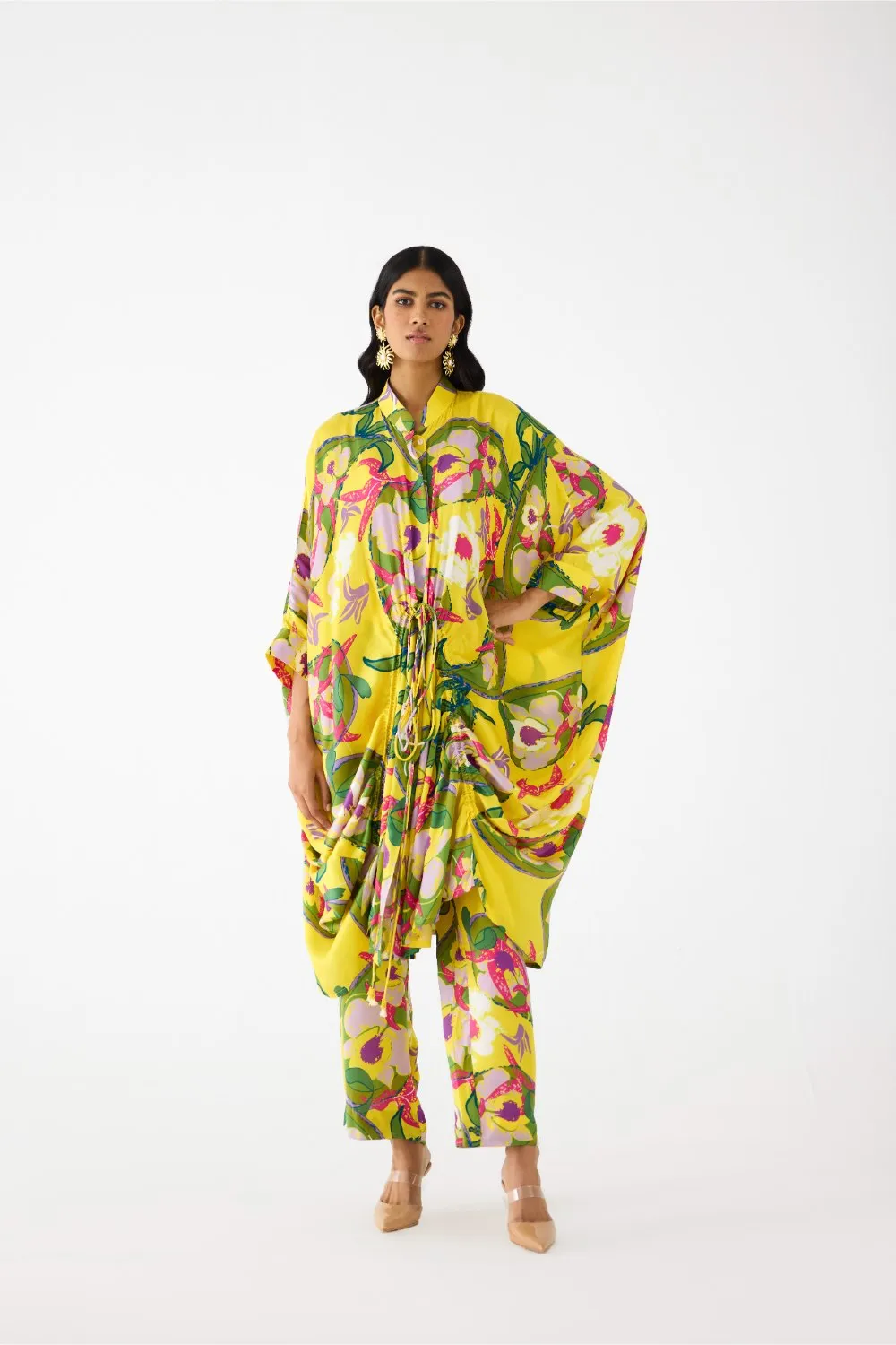 PAISLEY DRAWSTRING KIMONO WITH PANTS