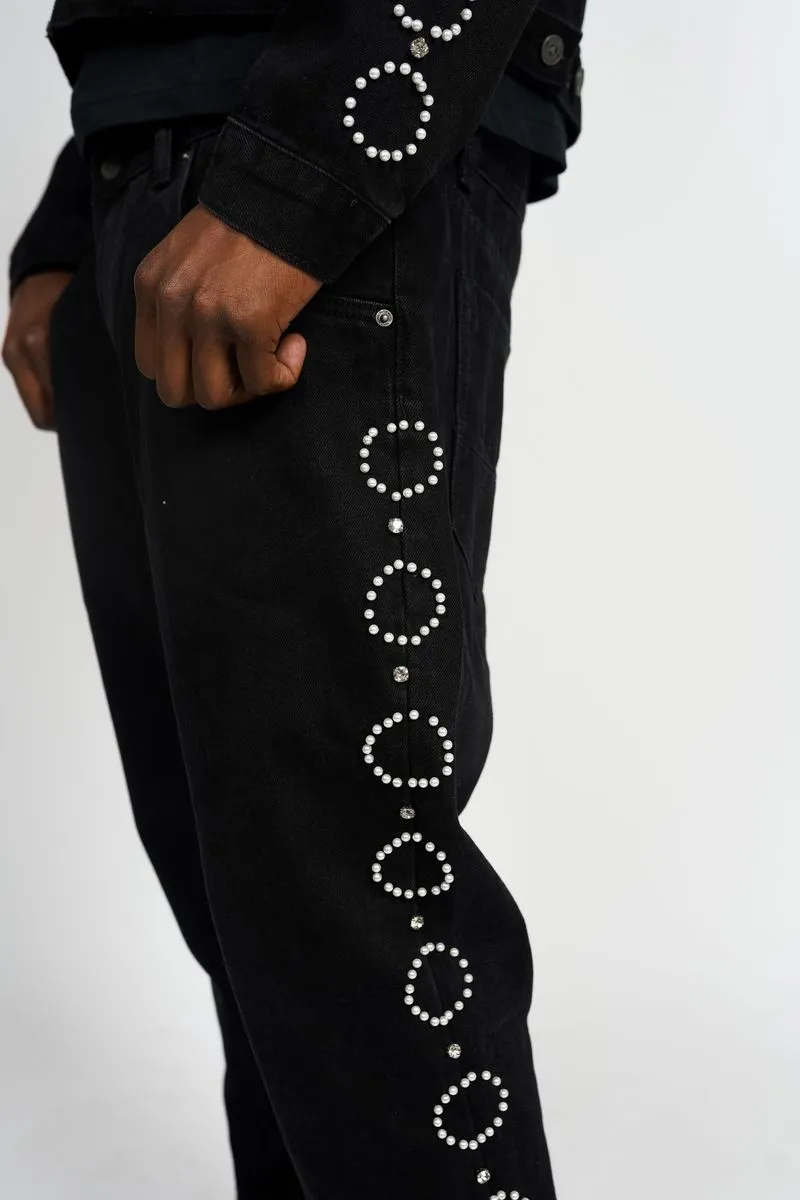 Paper Money Pearl Jeans (Black)