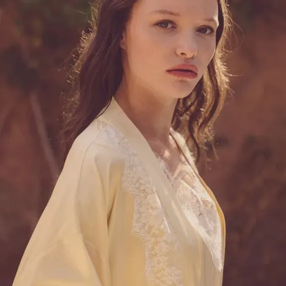 Parasol Rose Lana Silk Kimono