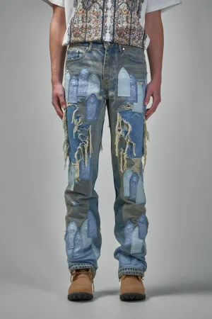 Patched Arch Repaired Blowout Denim