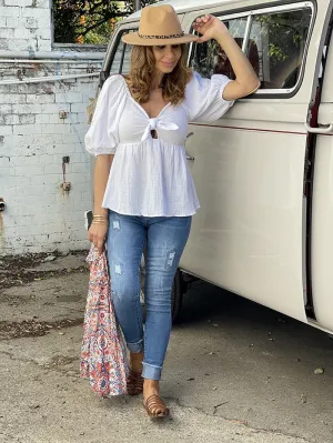 Patched Denim Jeans