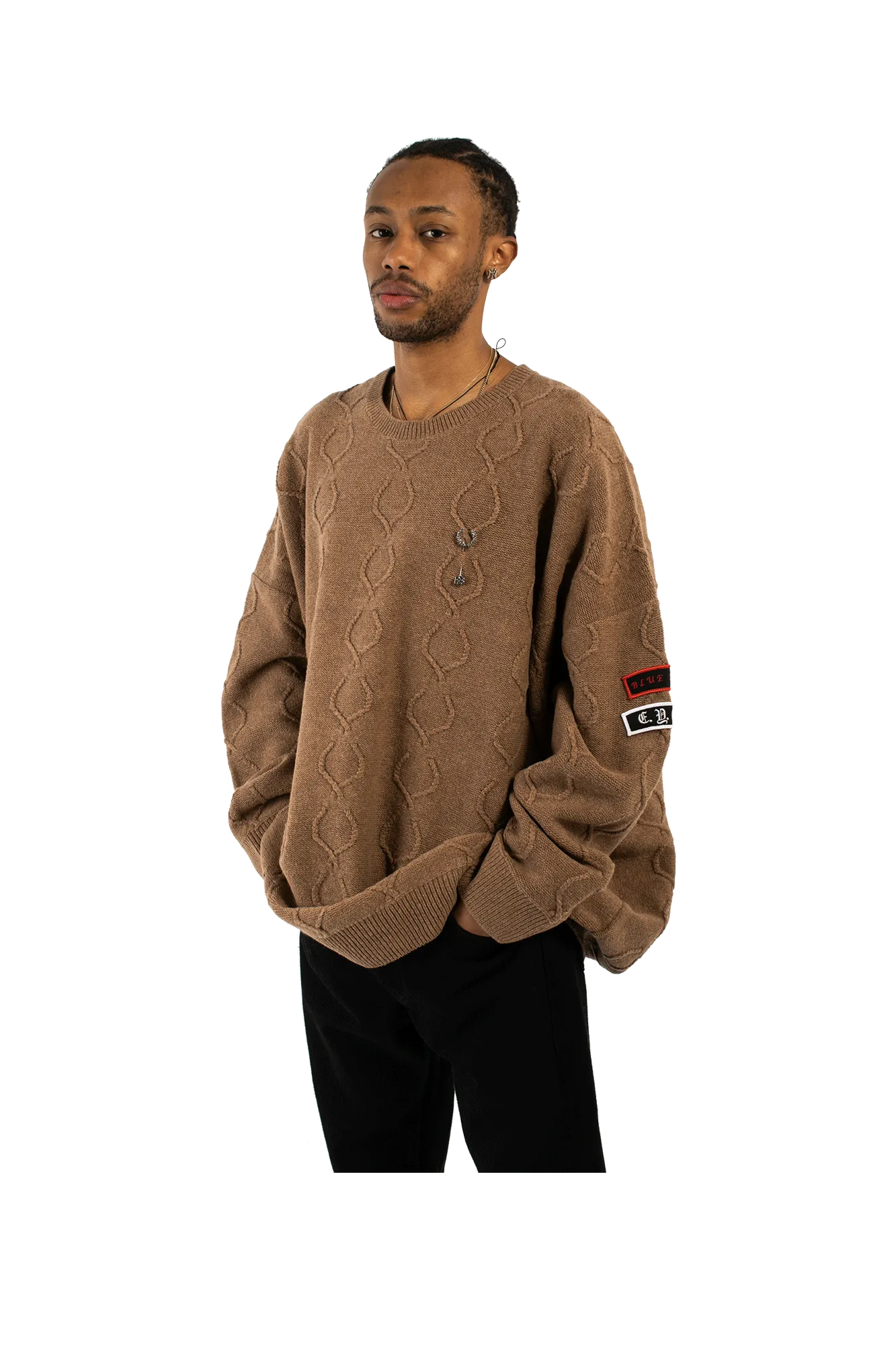Patched Oversized Jumper