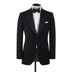 Peak Lapel Tuxedo in Black Barathea