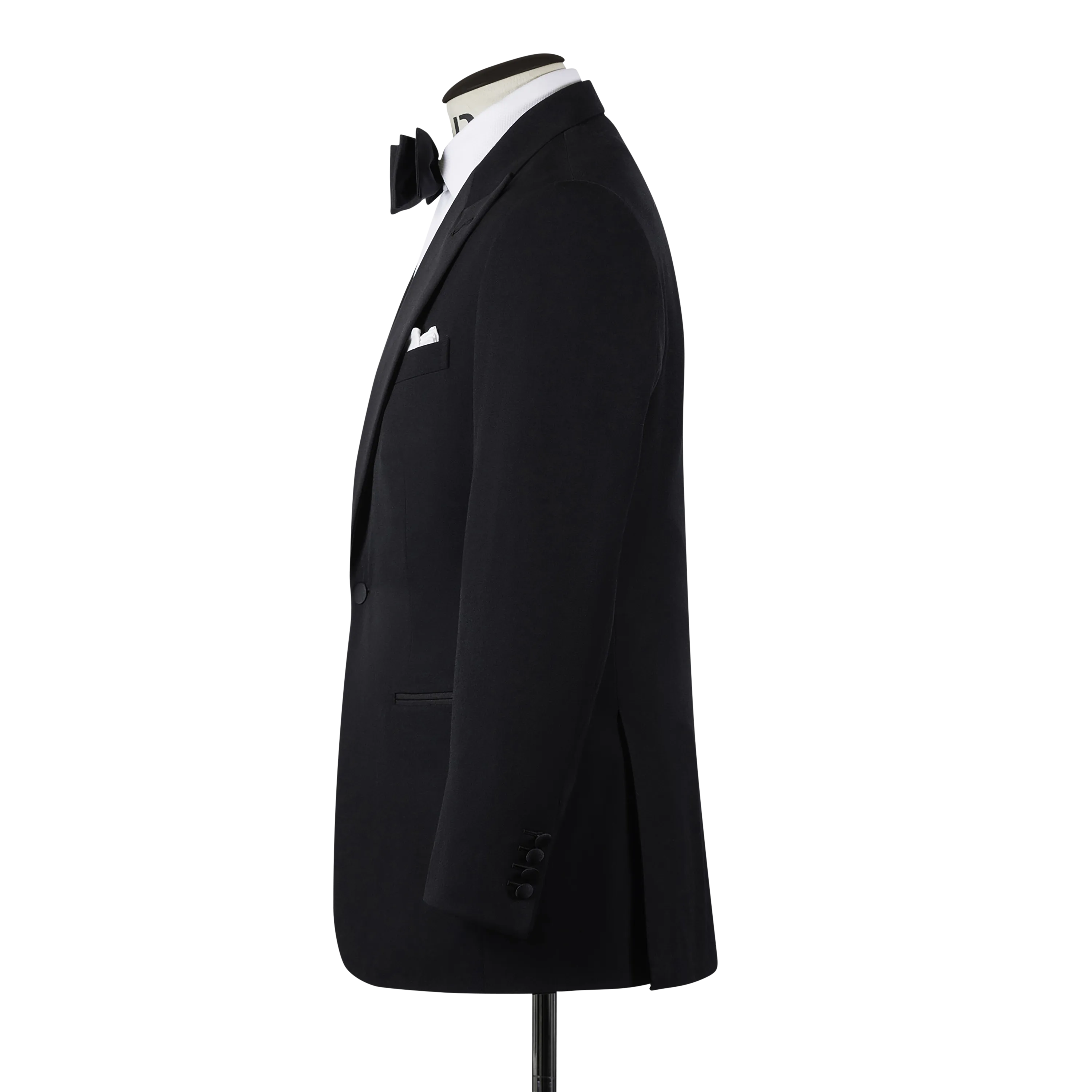 Peak Lapel Tuxedo in Black Barathea