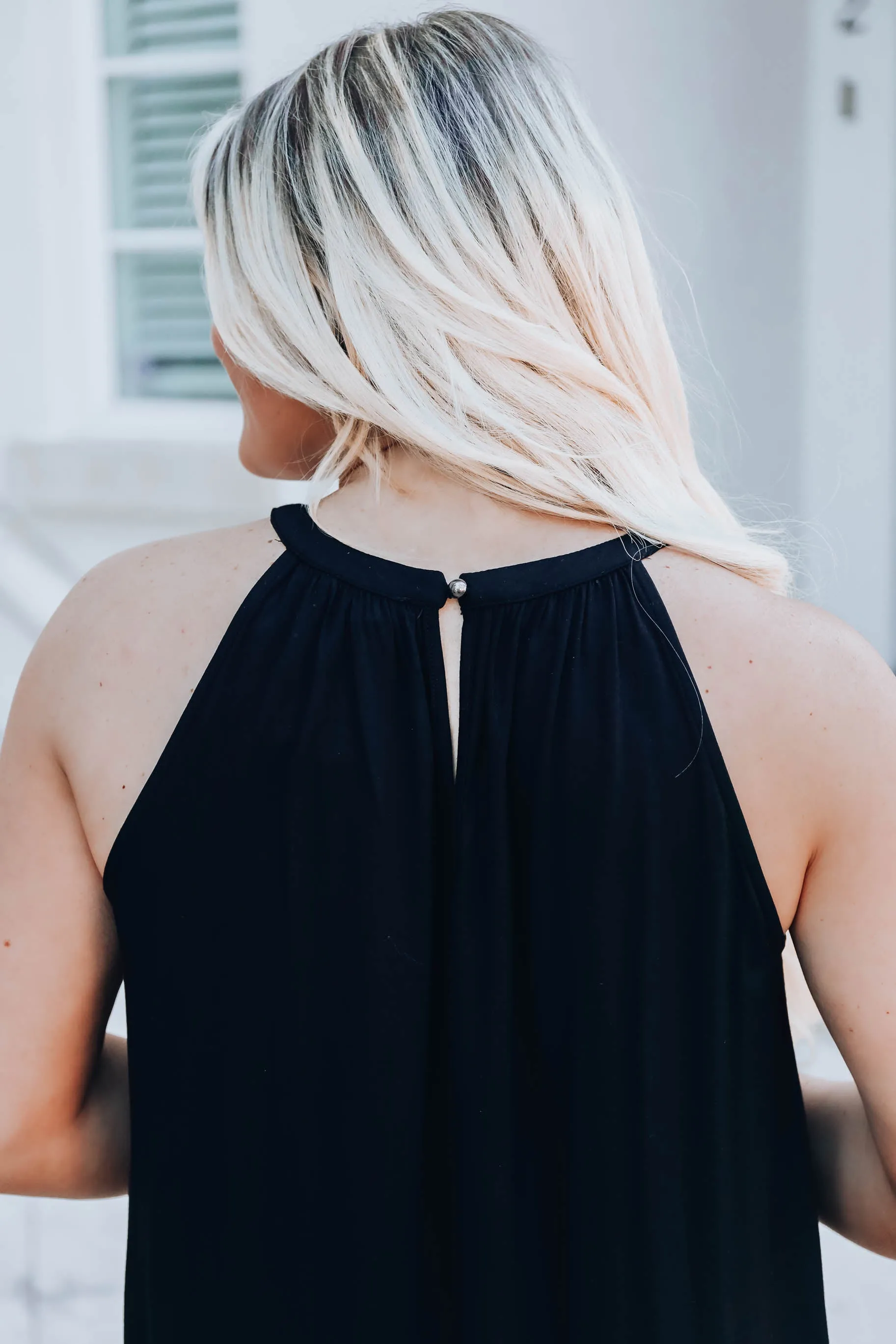 Peekaboo Sleeveless Top - Black