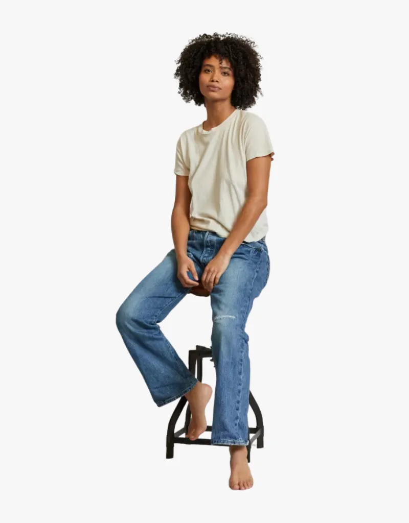 Perfect White Tee Harley Crispy Lightweight Cotton Boxy Tee in Sugar