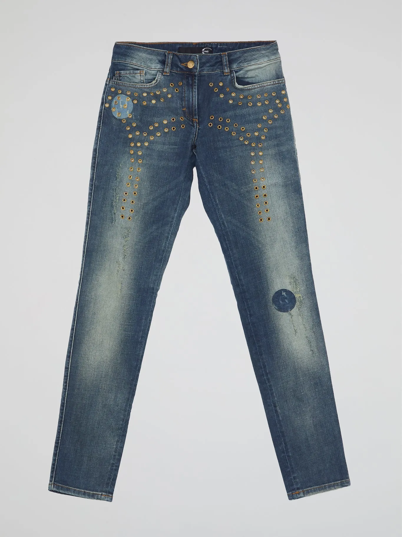 Perforated Denim Jeans