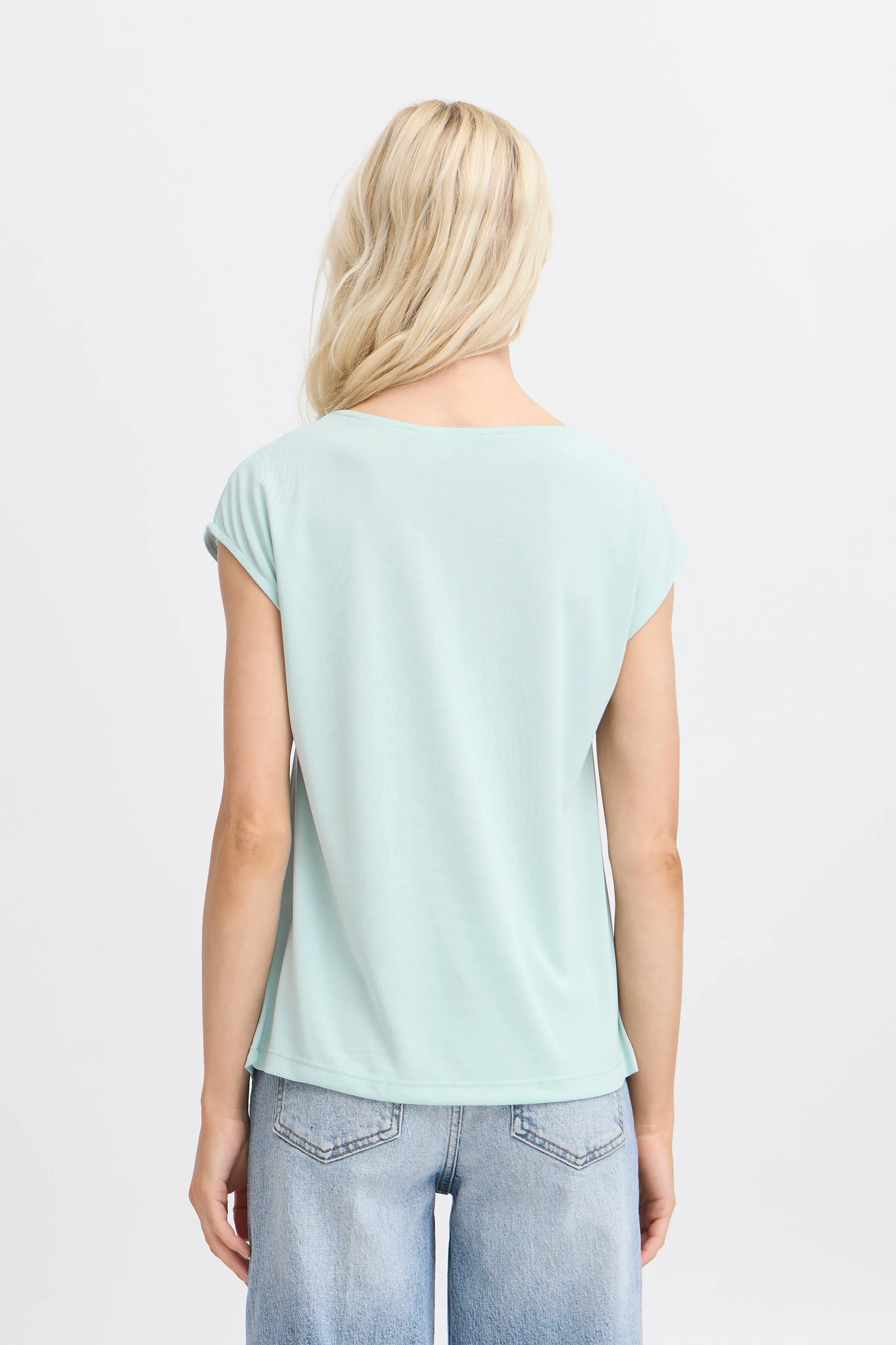 Perl Pleat Tee | Blue Haze