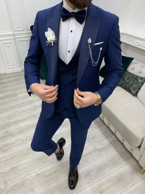 Perris Indigo Slim Fit Tuxedo - The Ultimate Formalwear Statement