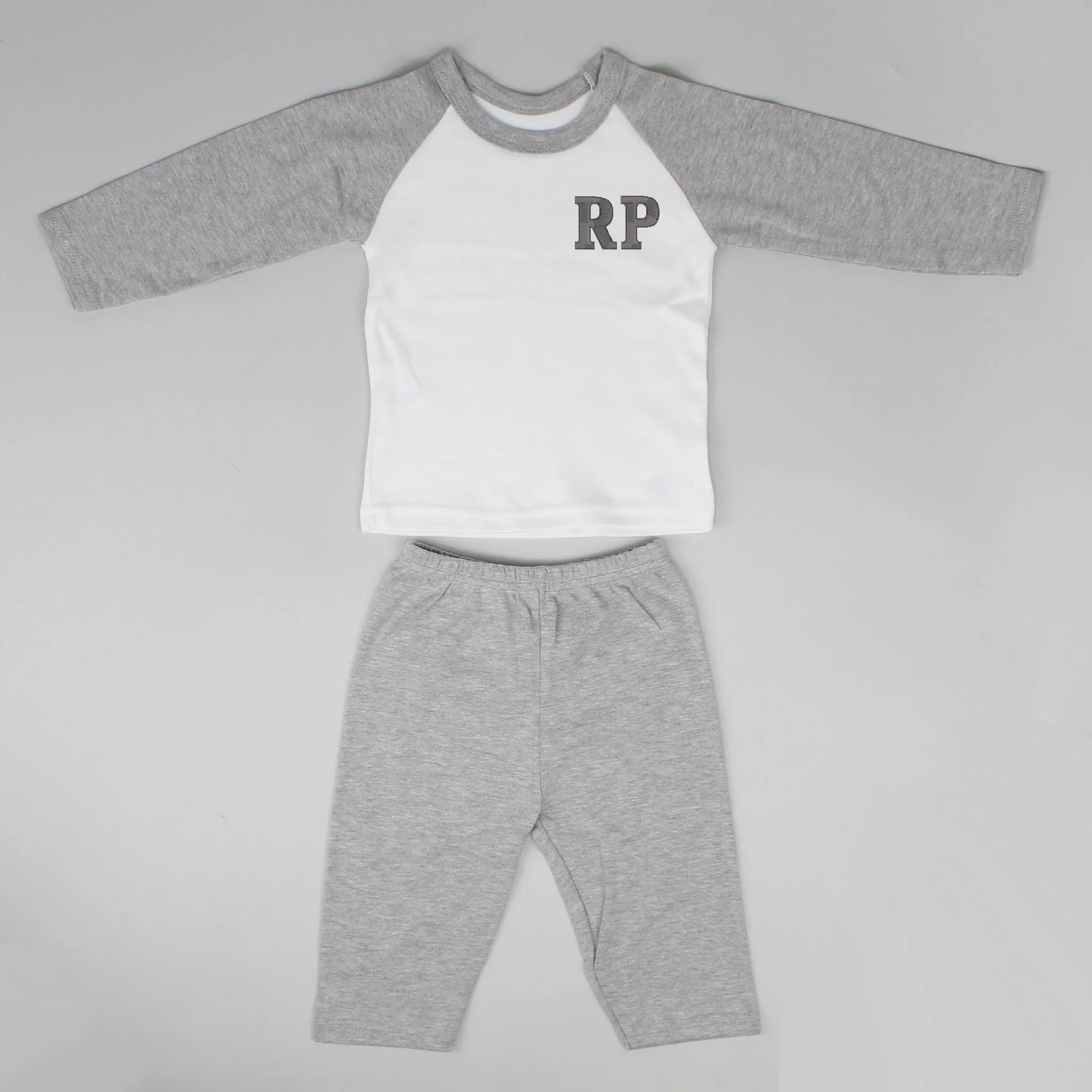 Personalised Baby Lounge Wear Set - Embroidered with Initials