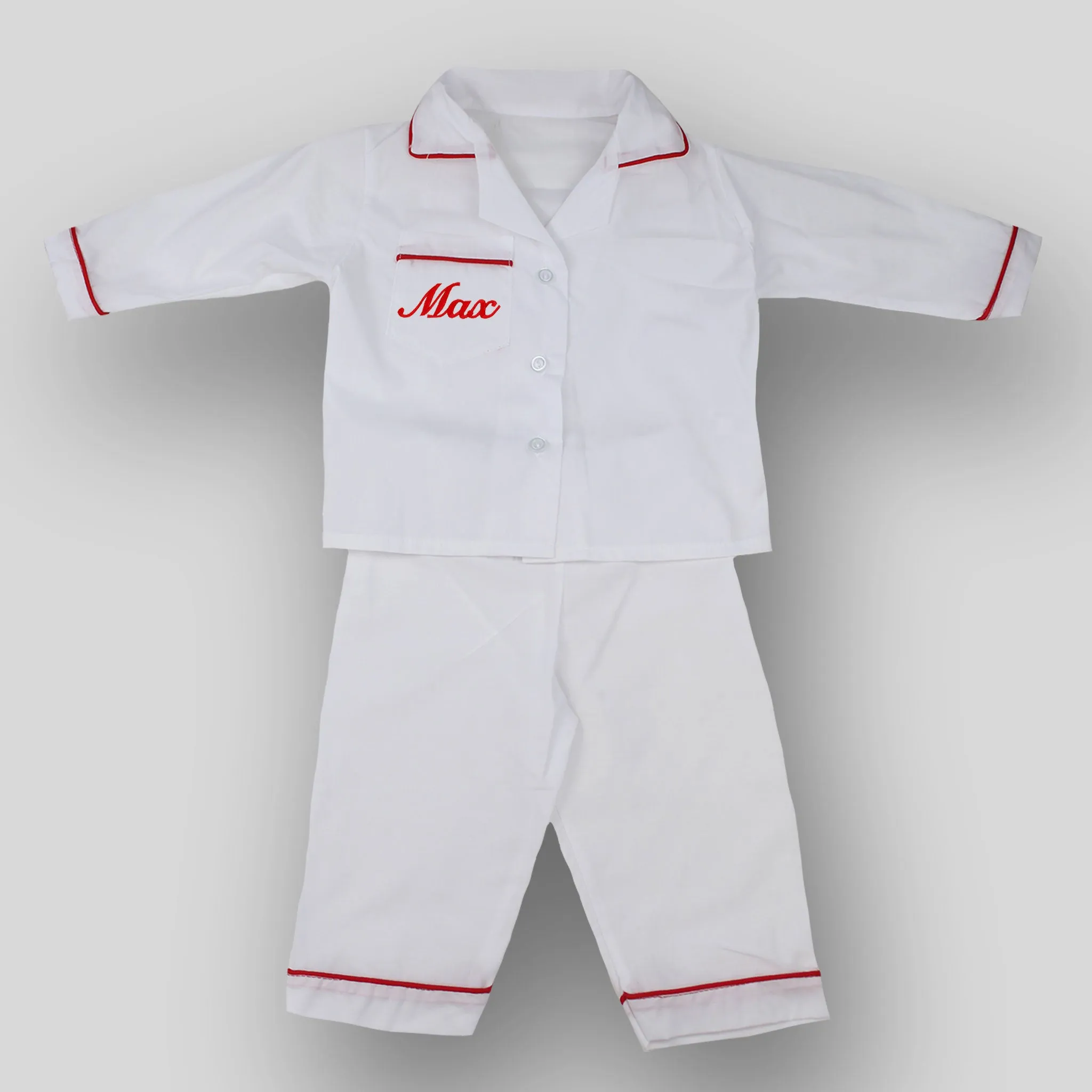 Personalised Pyjamas - White & Red