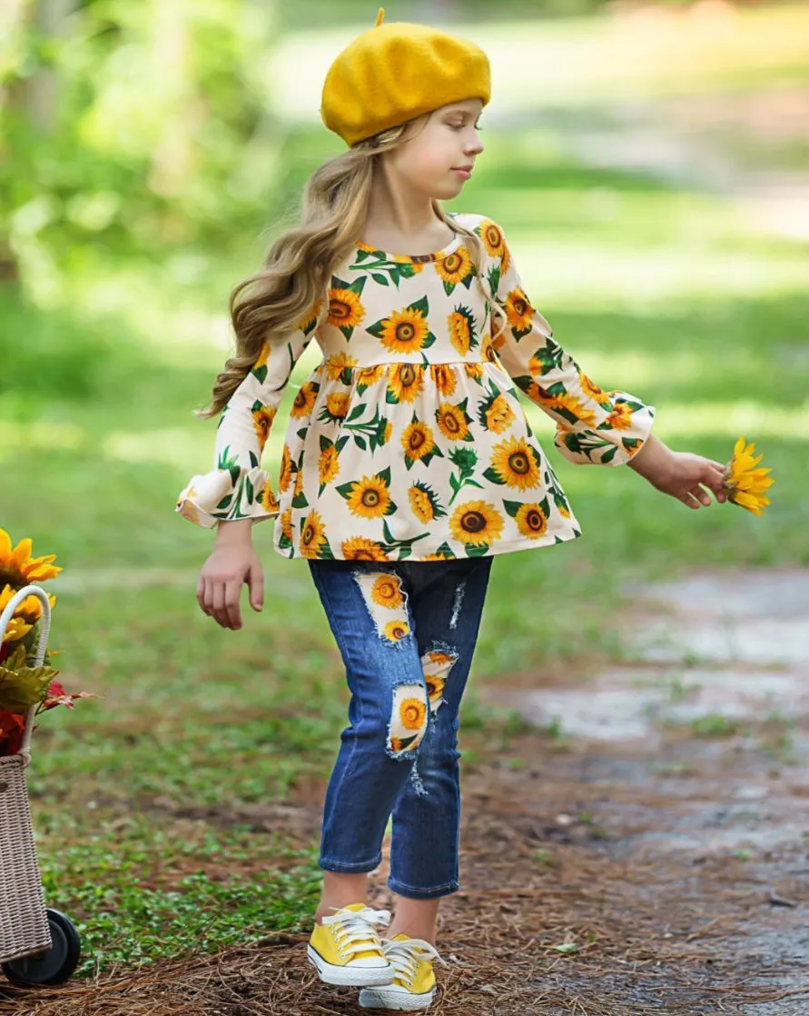 Picked For You Patched Jeans Set