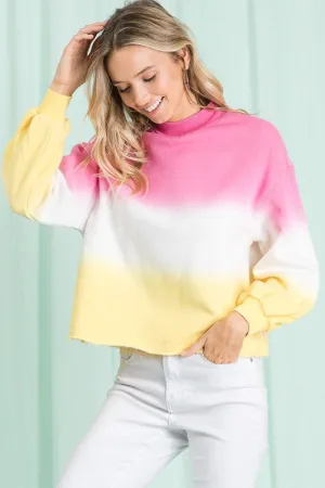 Pink & Yellow Dip Dyed Top
