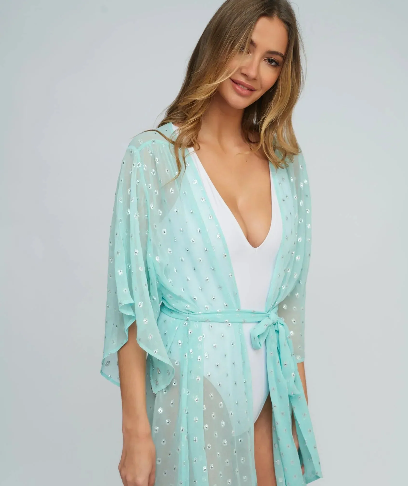 Pink Estapona Maxi Kimono
