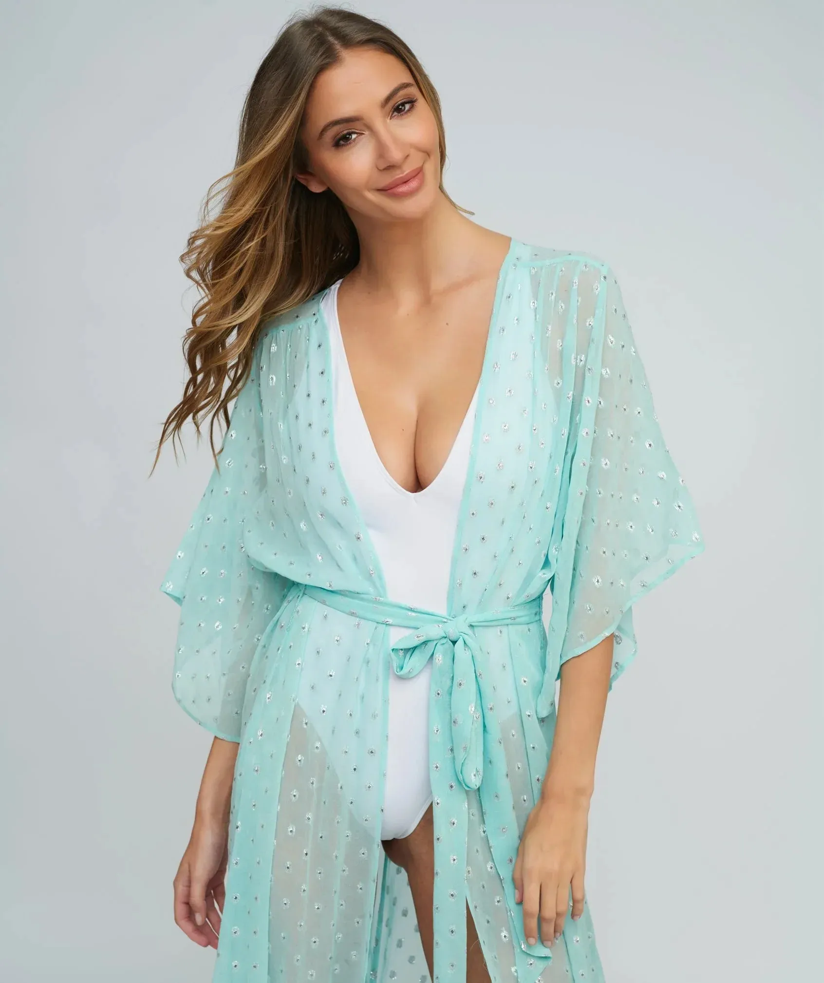Pink Estapona Maxi Kimono