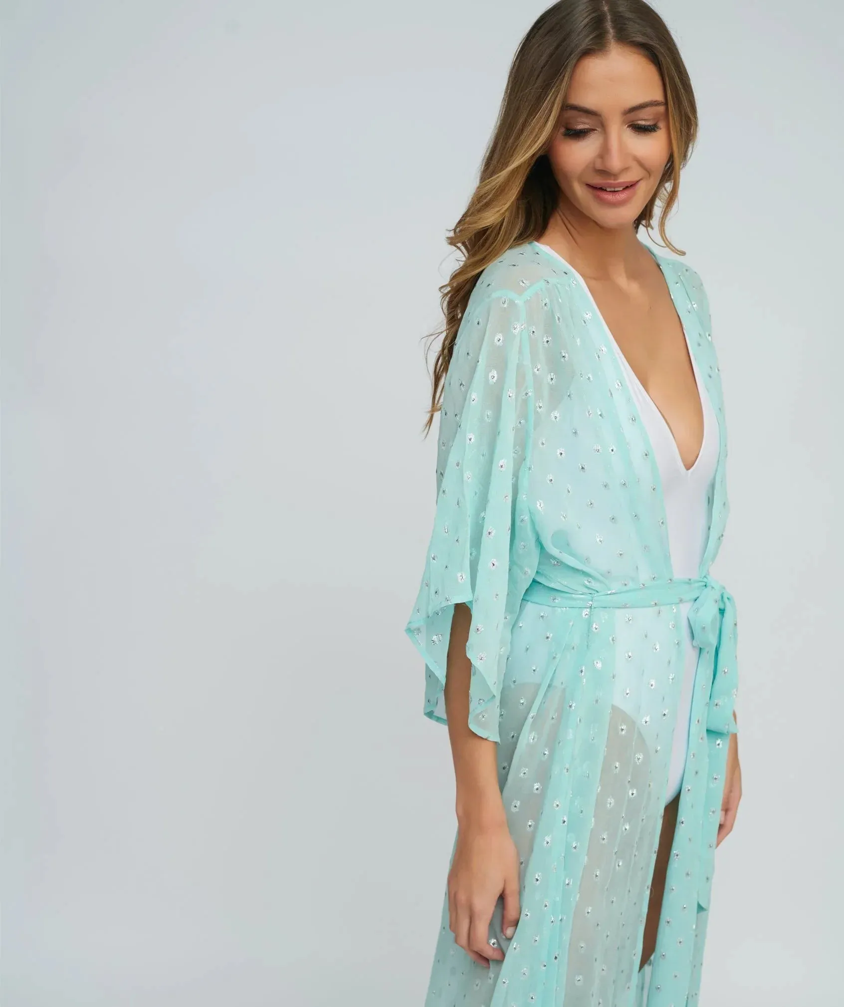 Pink Estapona Maxi Kimono