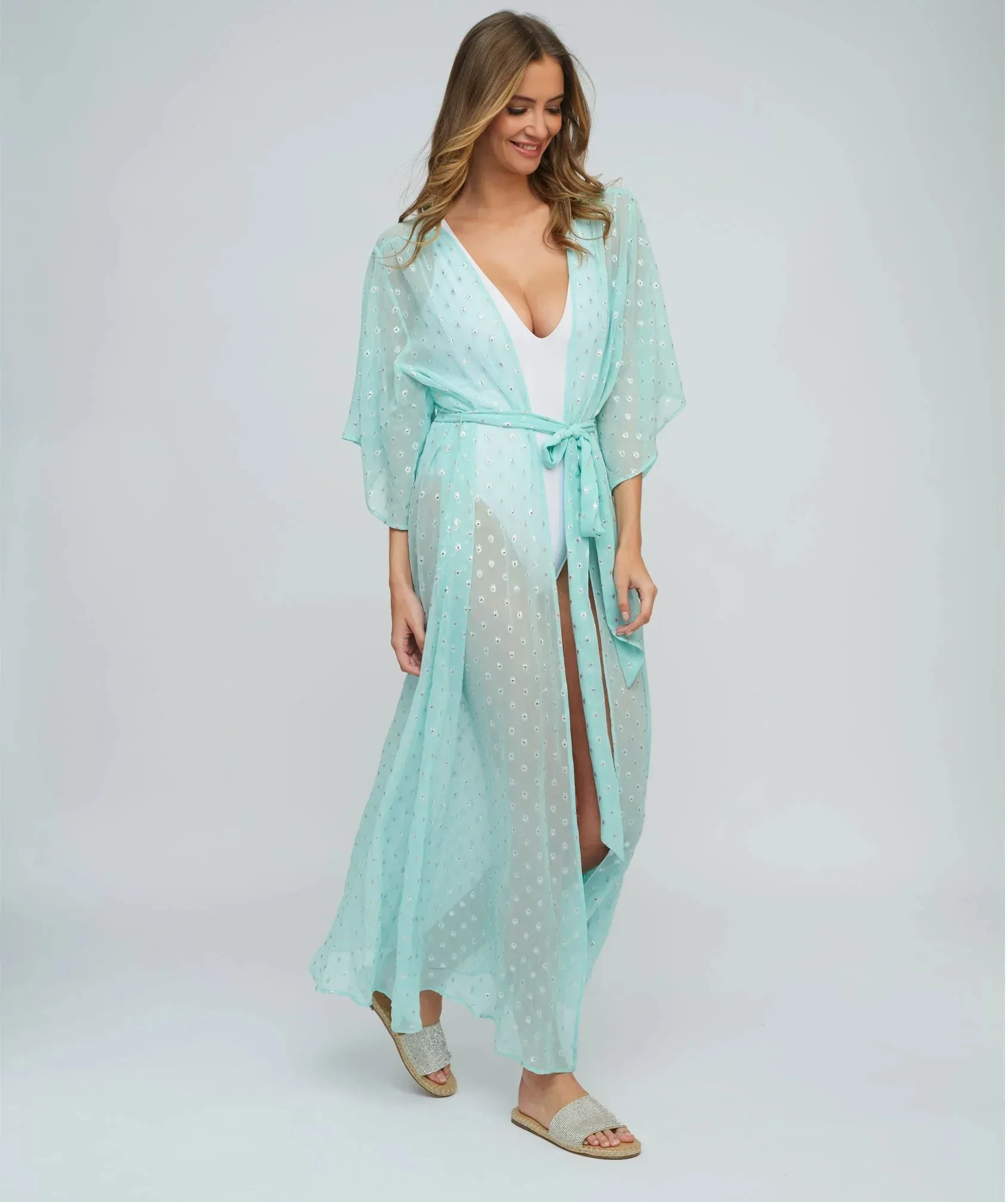 Pink Estapona Maxi Kimono
