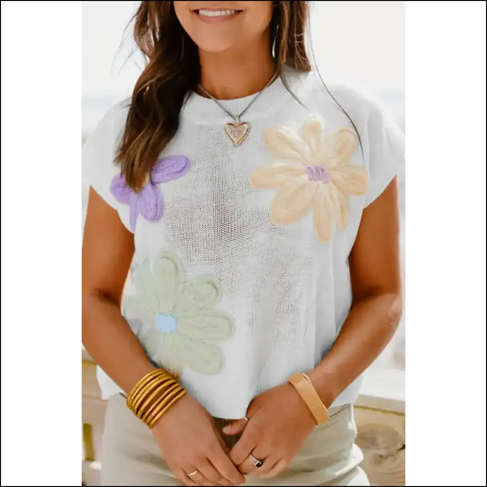Pink Flower Patch Tee: so Cute, It's Practically Illegal 🌸 Needful Things
