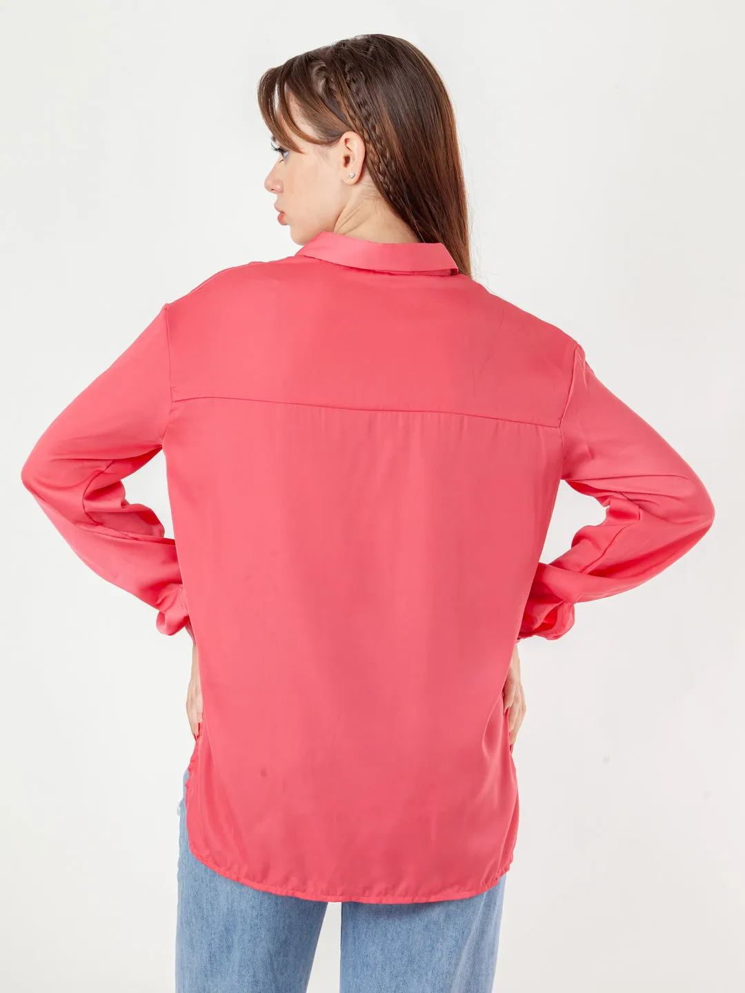 Pink Solid Regular Shirt