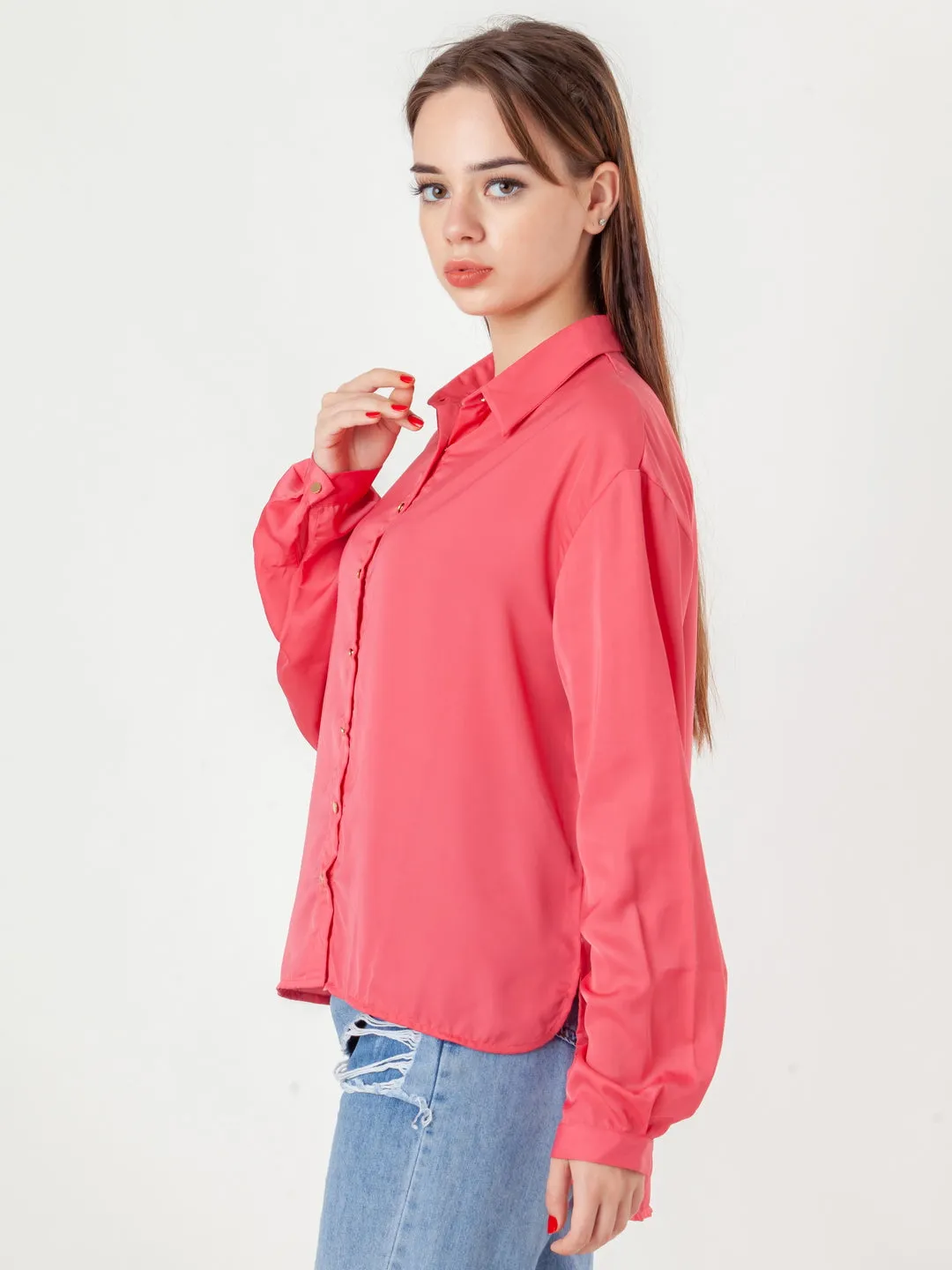 Pink Solid Regular Shirt