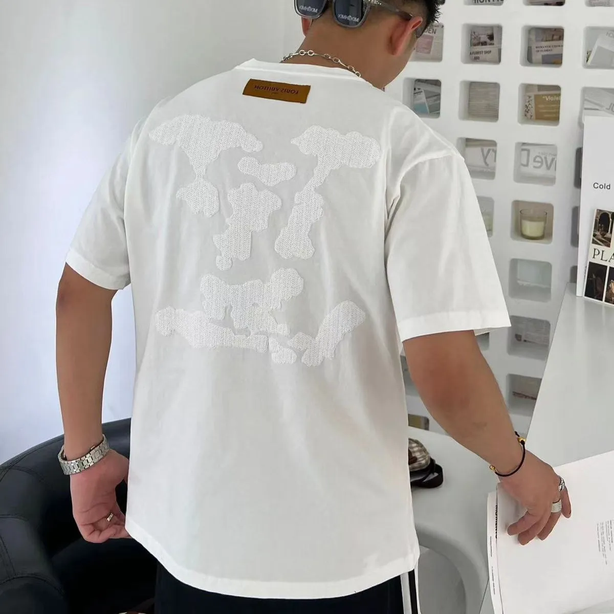 Premium Quality  Big Patched Logo Drop Shoulder Tee
