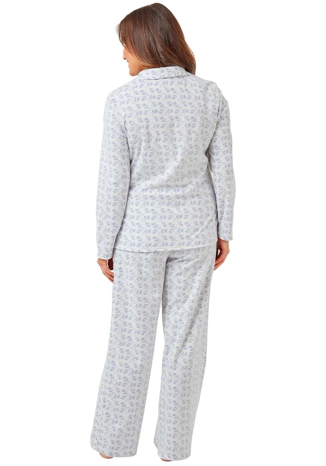 Printed Fleece Pyjama - Blue