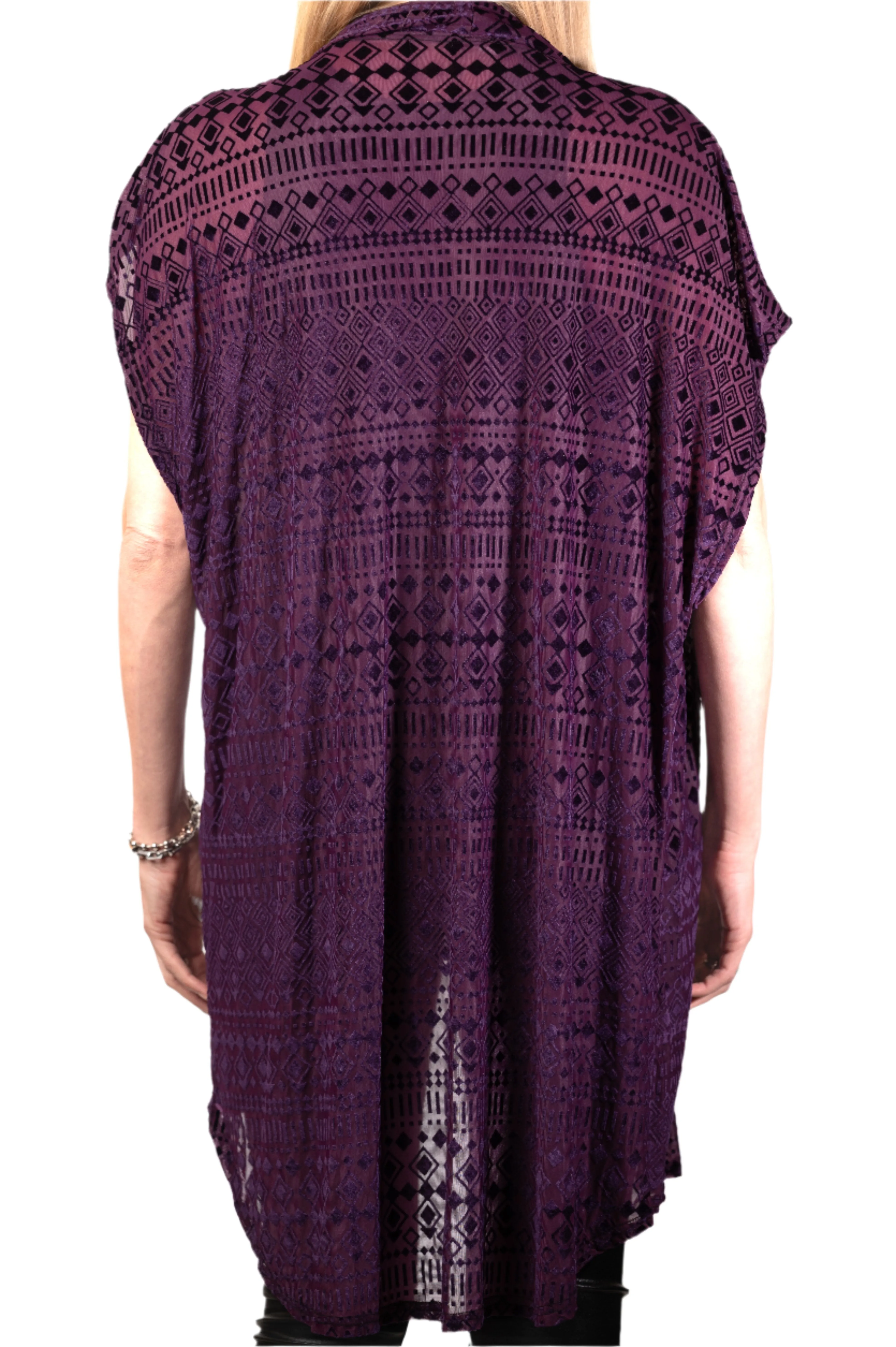 Purple Aztec Burnout Vest