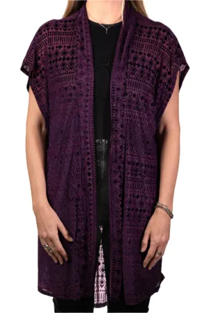 Purple Aztec Burnout Vest