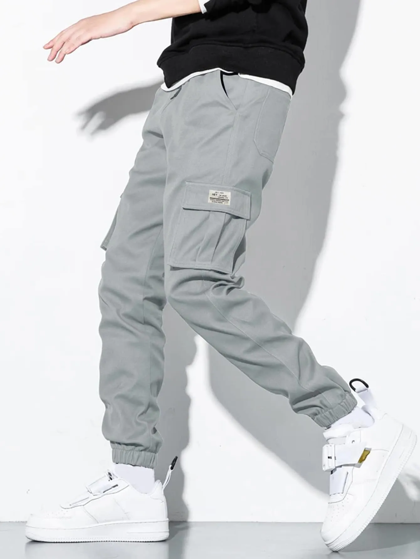 QA Homme Loose Fit Men's Drawstring Waist Jogger Pants