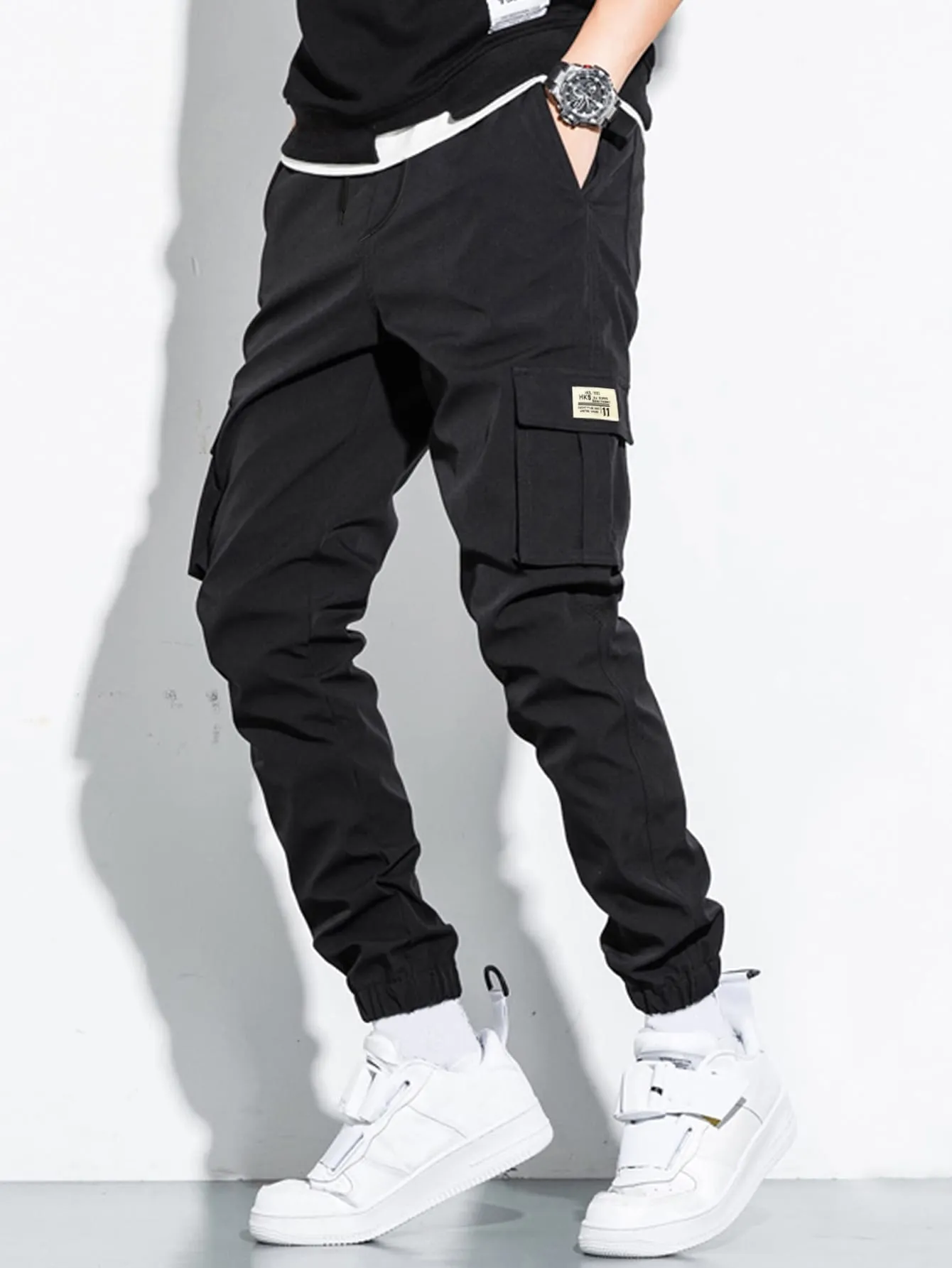 QA Homme Loose Fit Men's Drawstring Waist Jogger Pants