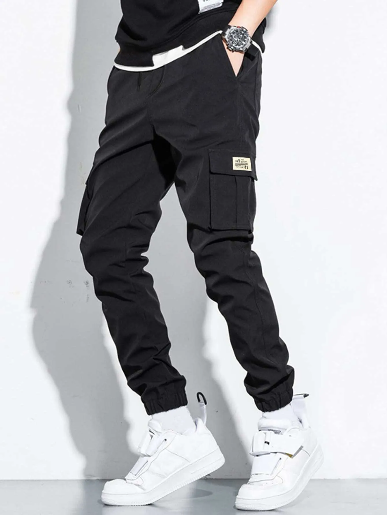 QA Homme Loose Fit Men's Drawstring Waist Jogger Pants