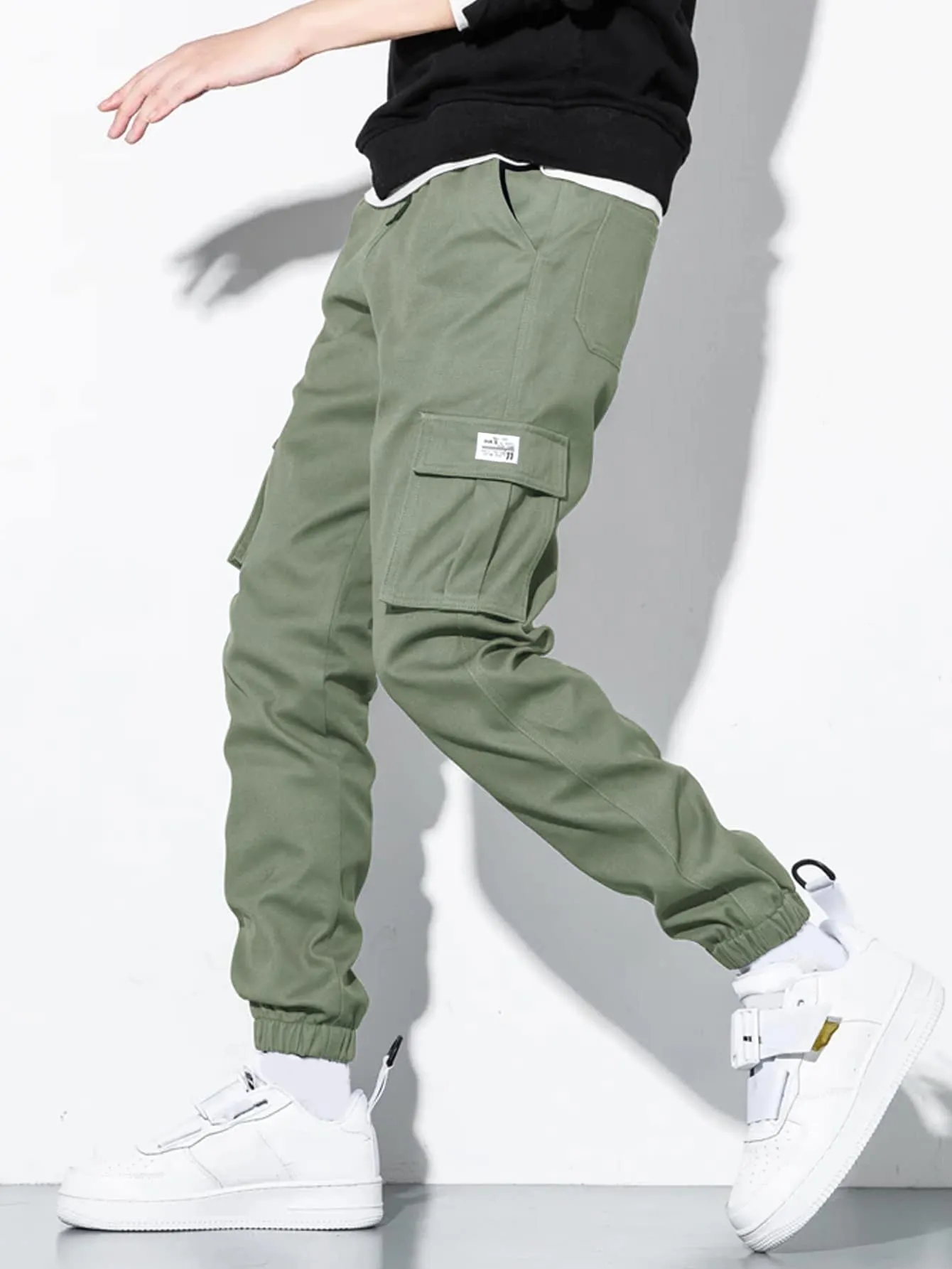 QA Homme Loose Fit Men's Drawstring Waist Jogger Pants