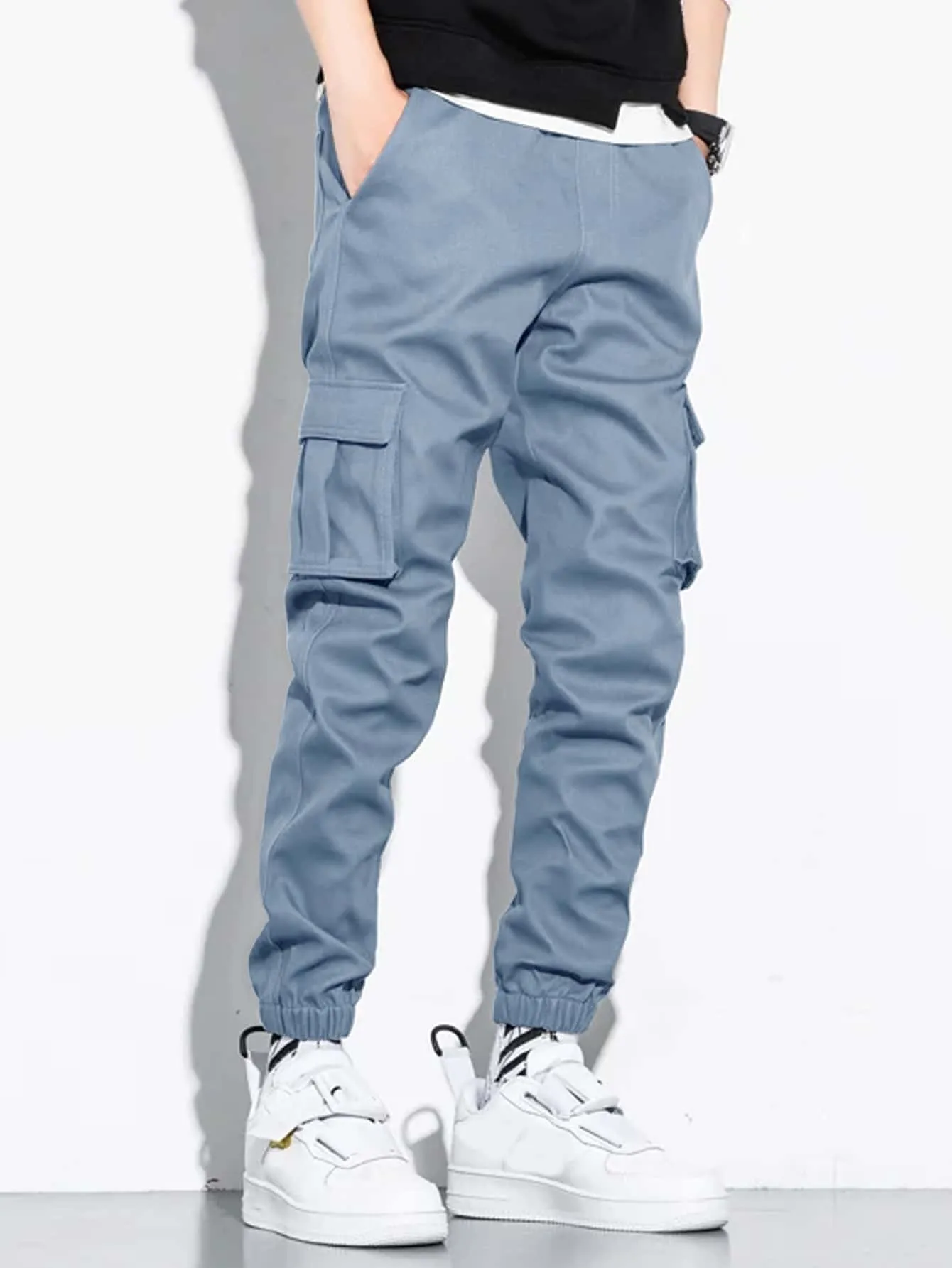 QA Homme Loose Fit Men's Drawstring Waist Jogger Pants