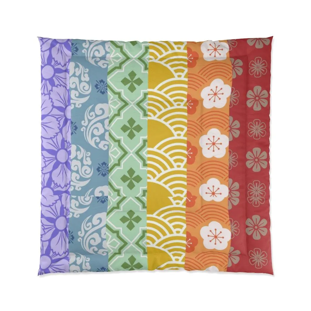 Rainbow Kimono Patchwork Comforter