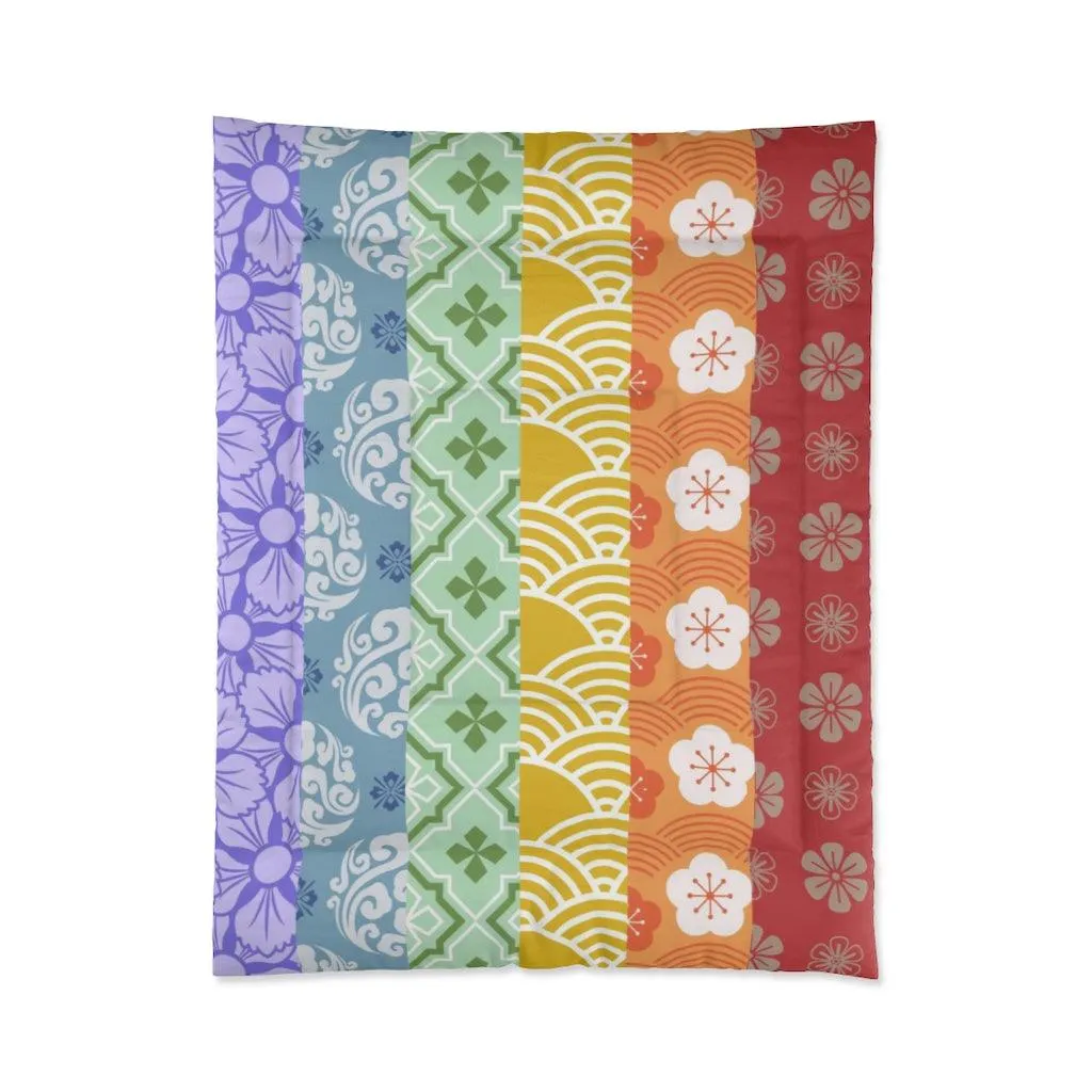 Rainbow Kimono Patchwork Comforter