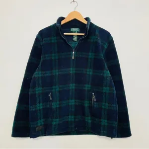 Ralph Lauren Fleece Plaid Pullover Half Zip Jacket