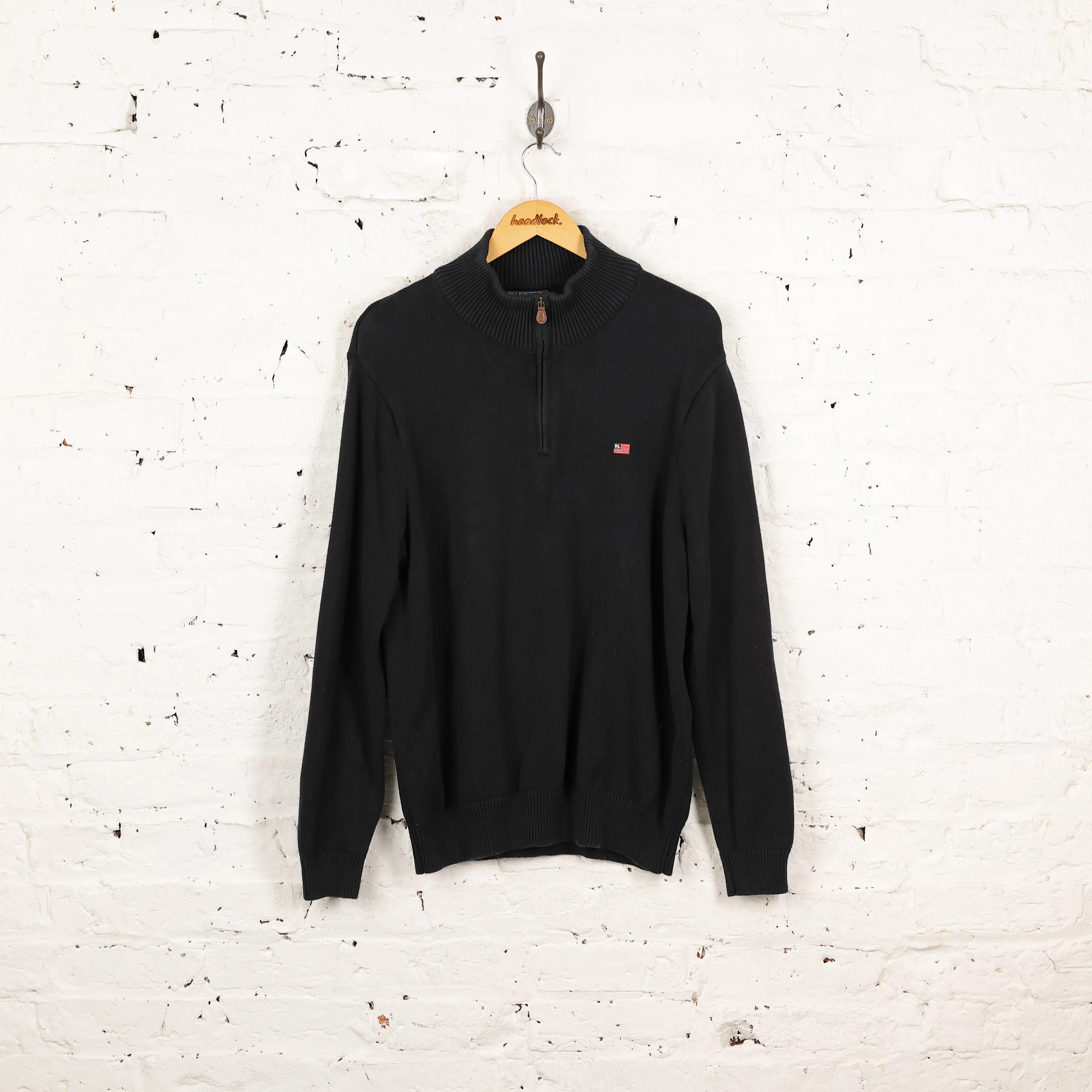 Ralph Lauren Polo Jeans Company Knit 1/4 Zip Jumper - Black - L