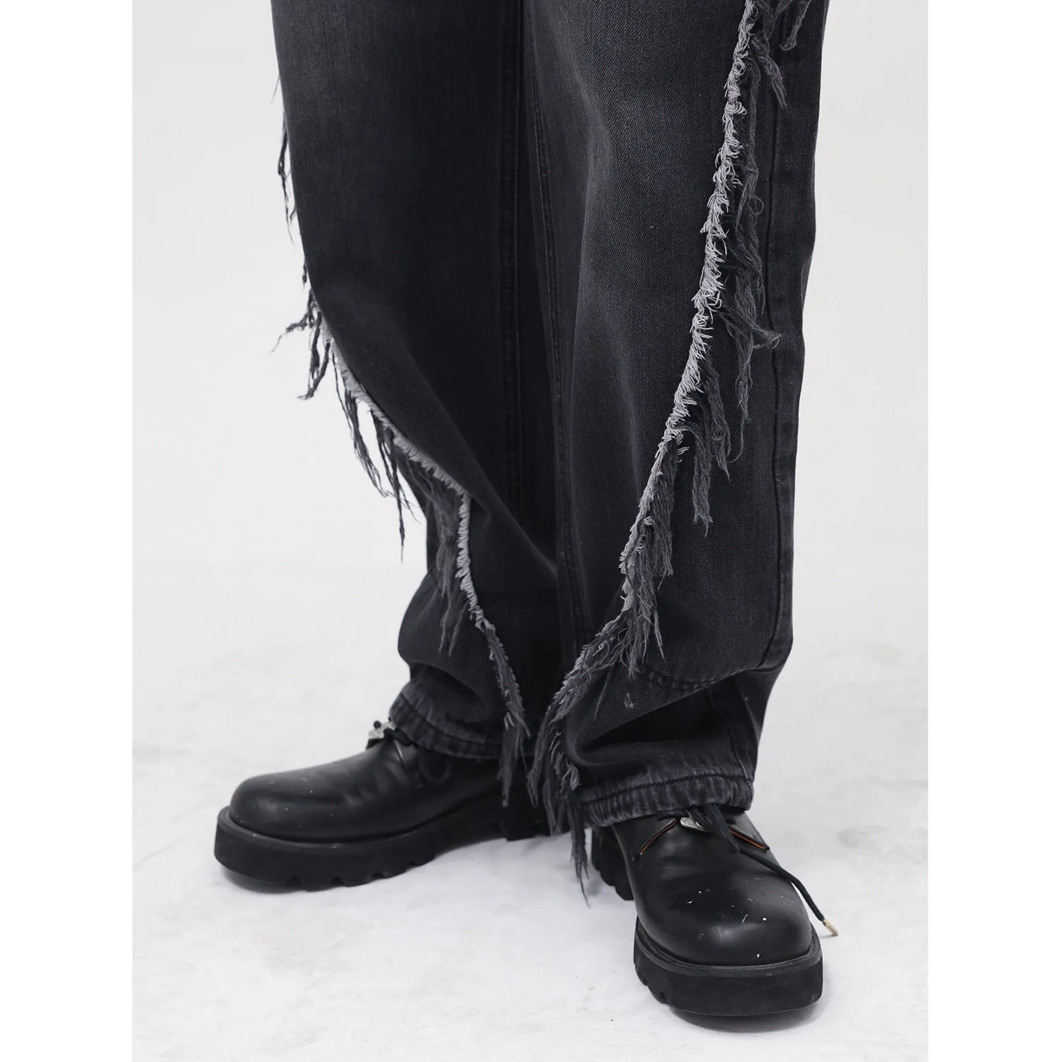 Raw Hem Jeans with Pockets