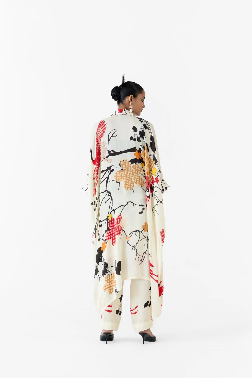 RED CRANE  KIMONO & PANTS CO-ORD