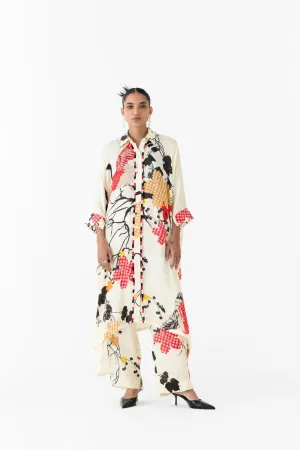 RED CRANE  KIMONO & PANTS CO-ORD